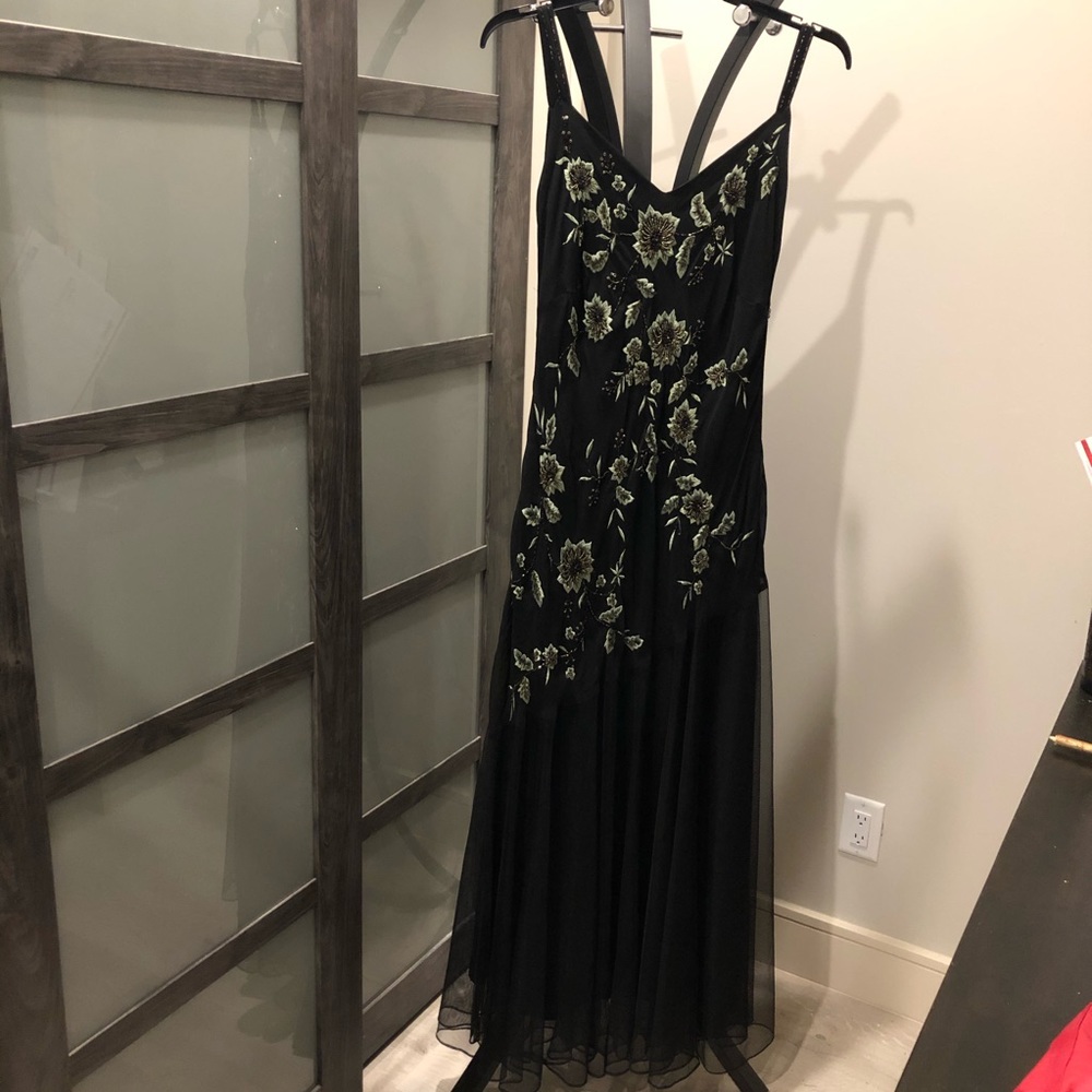 Beaded black full length formal dress size 16 18